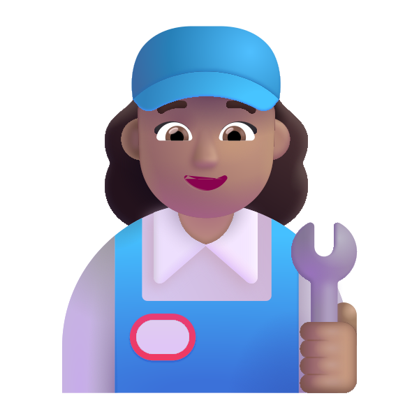 Woman Mechanic Color Medium Vector