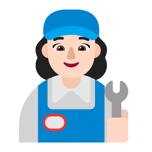 Woman Mechanic Flat Light Vector