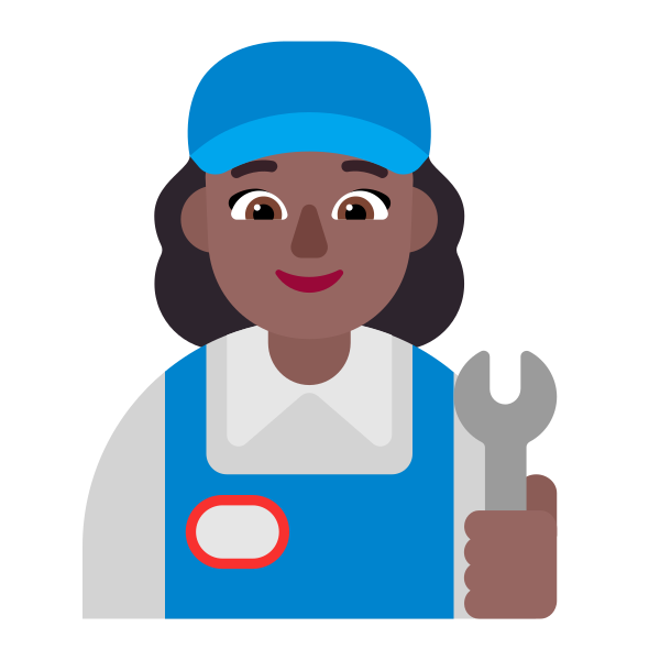 Woman Mechanic Flat Medium Dark