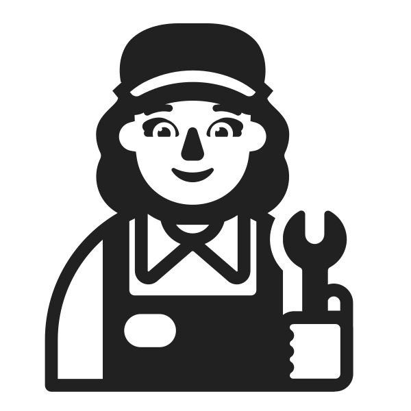 Woman Mechanic High Contrast Default Vector