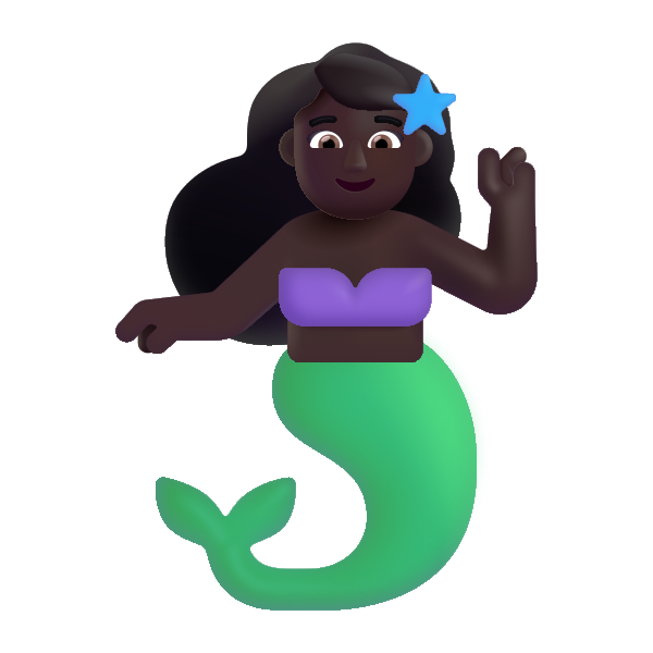 Woman Merpeople Color Dark Vector