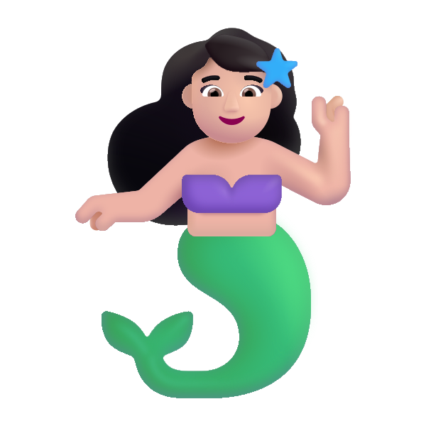 Woman Merpeople Color Light Vector