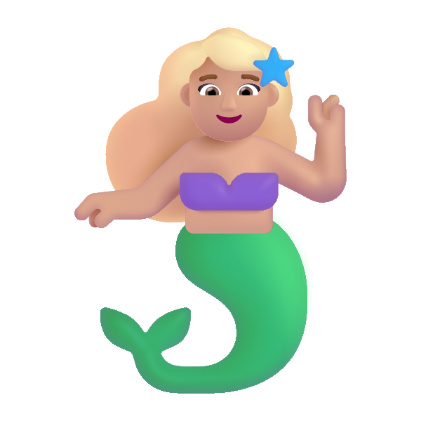 Woman Merpeople Color Medium Light Vector