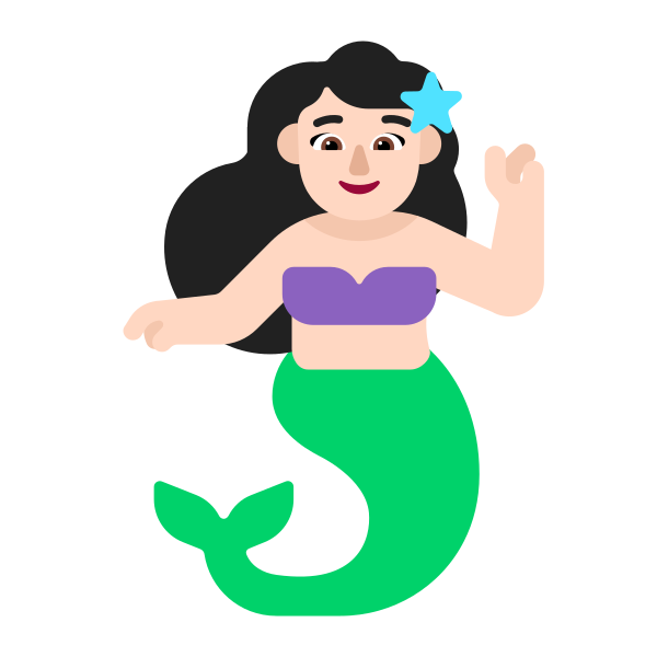 Woman Merpeople Flat Light Vector