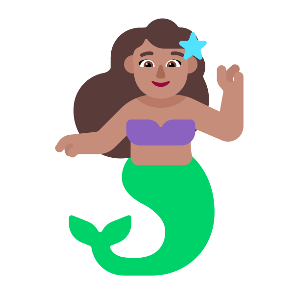 Woman Merpeople Flat Medium Vector