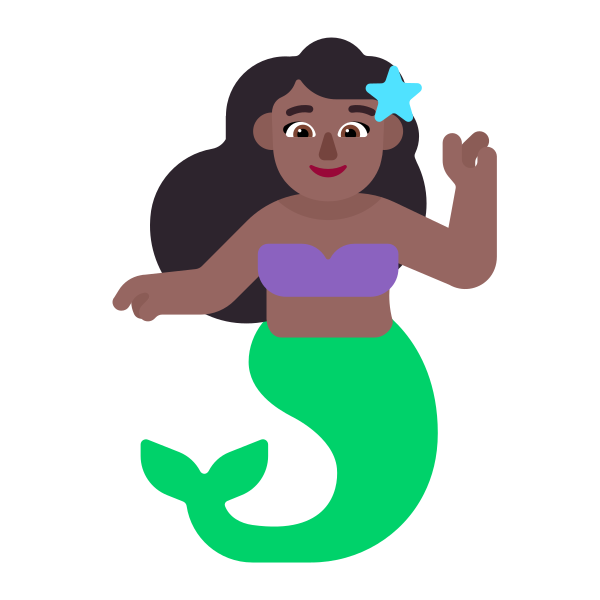 Woman Merpeople Flat Medium Dark Vector