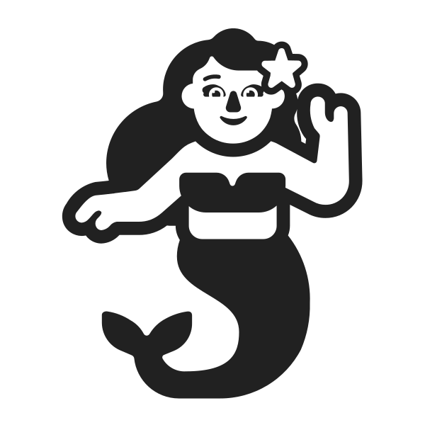 Woman Merpeople High Contrast Default Vector