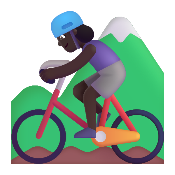 Woman Mountain Biking Color Dark Vector