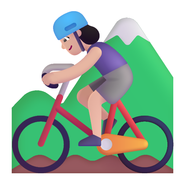 Woman Mountain Biking Color Light