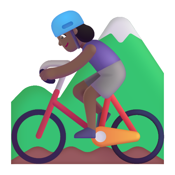 Woman Mountain Biking Color Medium Dark