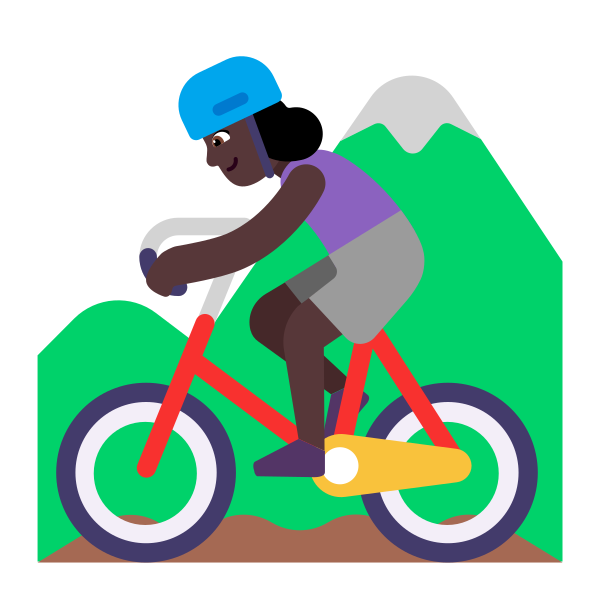 Woman Mountain Biking Flat Dark Vector