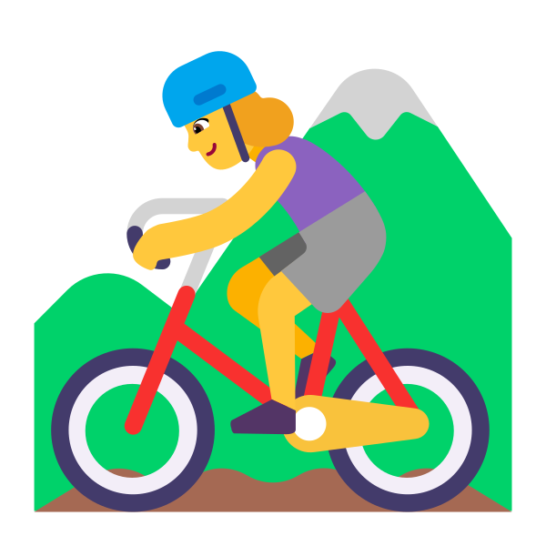 Woman Mountain Biking Flat Default Vector