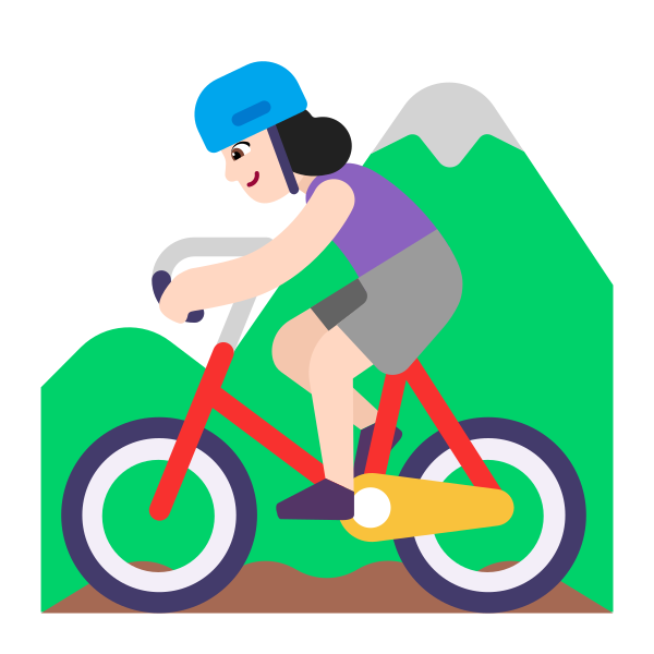 Woman Mountain Biking Flat Light Vector