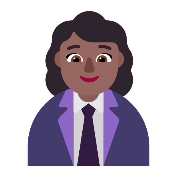 Woman Office Worker Flat Medium Dark