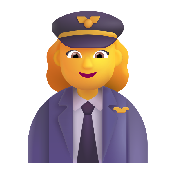 Woman Pilot Color Default Vector