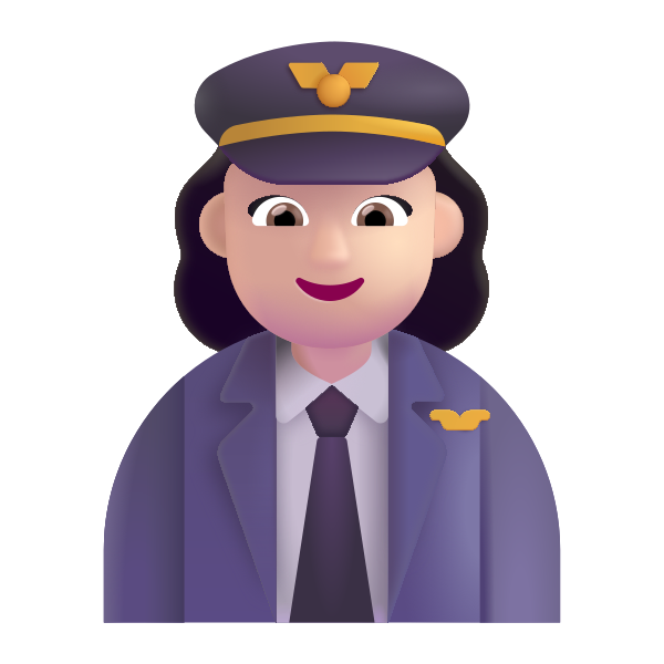 Woman Pilot Color Light Vector