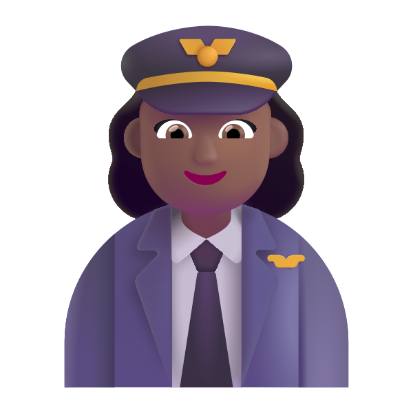Woman Pilot Color Medium Dark