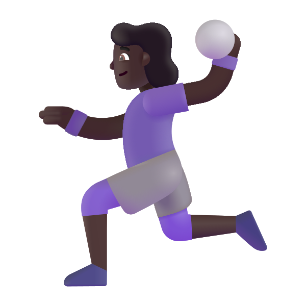 Woman Playing Handball Color Dark