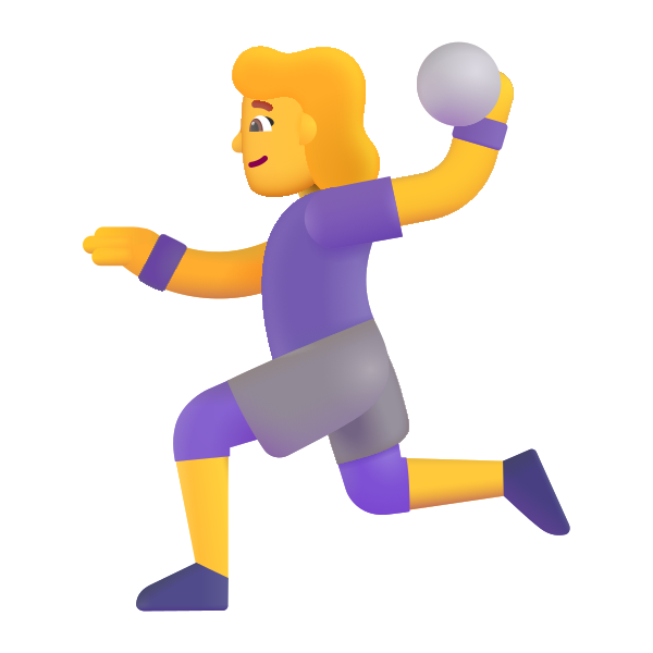 Woman Playing Handball Color Default Vector