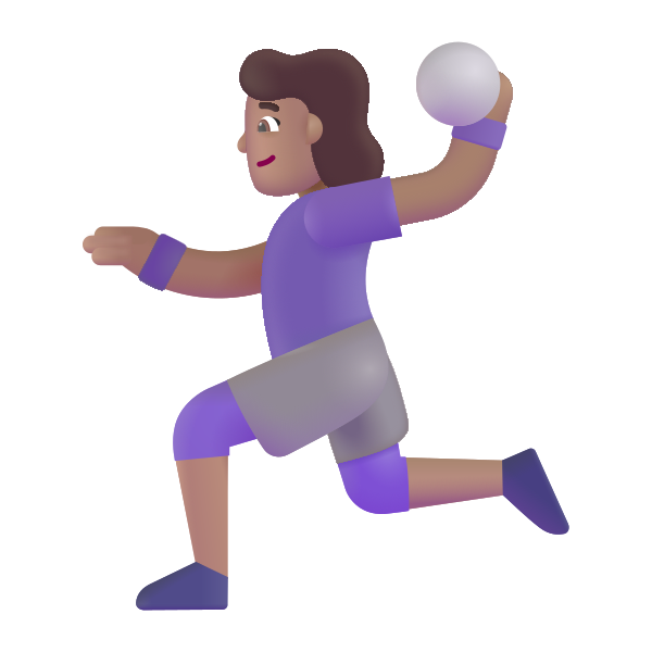 Woman Playing Handball Color Medium Vector