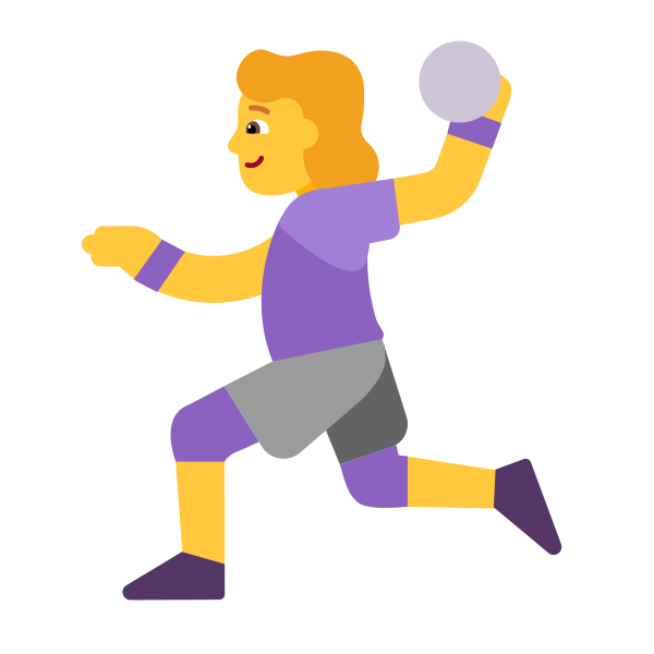 Woman Playing Handball Flat Default Vector