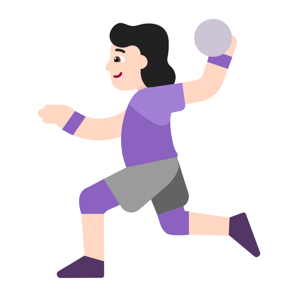 Woman Playing Handball Flat Light Vector