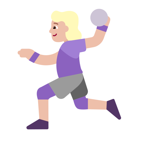 Woman Playing Handball Flat Medium Light