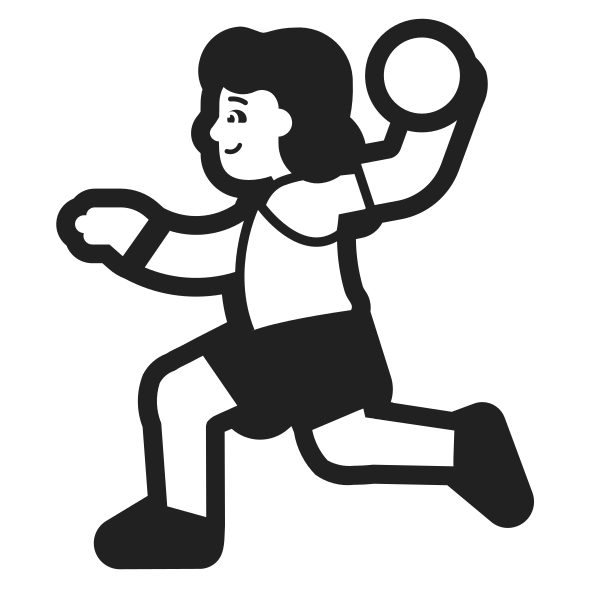 Woman Playing Handball High Contrast Default Vector