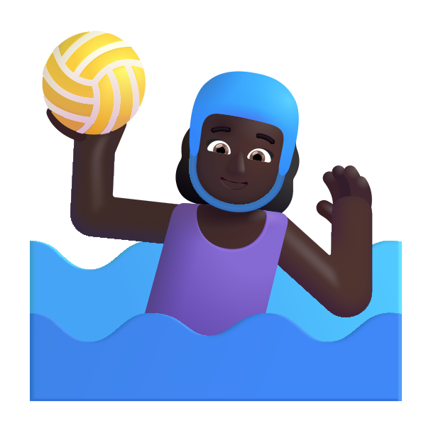 Woman Playing Water Polo Color Dark