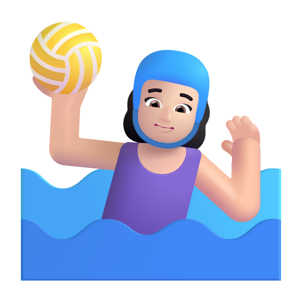 Woman Playing Water Polo Color Light Vector
