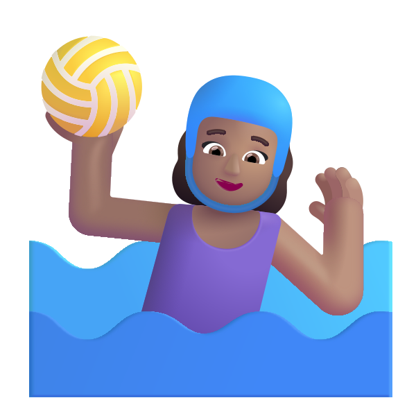 Woman Playing Water Polo Color Medium Vector