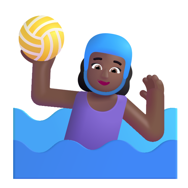 Woman Playing Water Polo Color Medium Dark