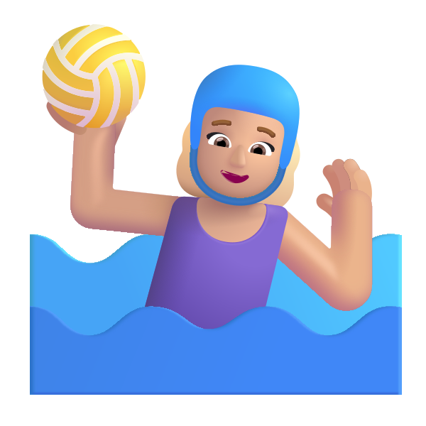 Woman Playing Water Polo Color Medium Light Vector