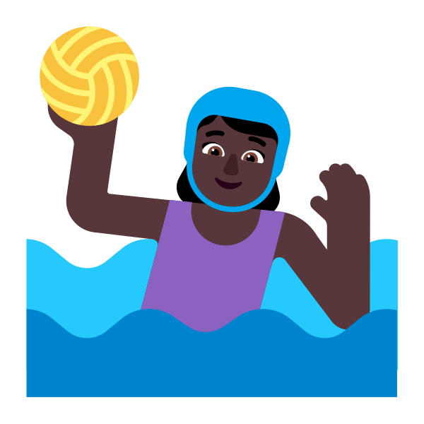 Woman Playing Water Polo Flat Dark