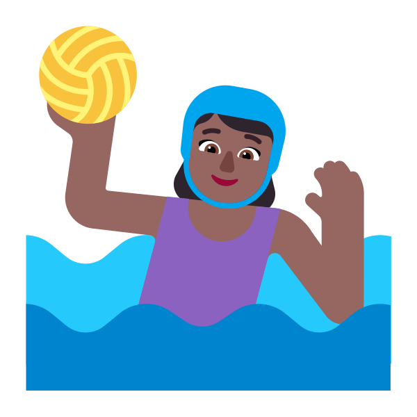Woman Playing Water Polo Flat Medium Dark