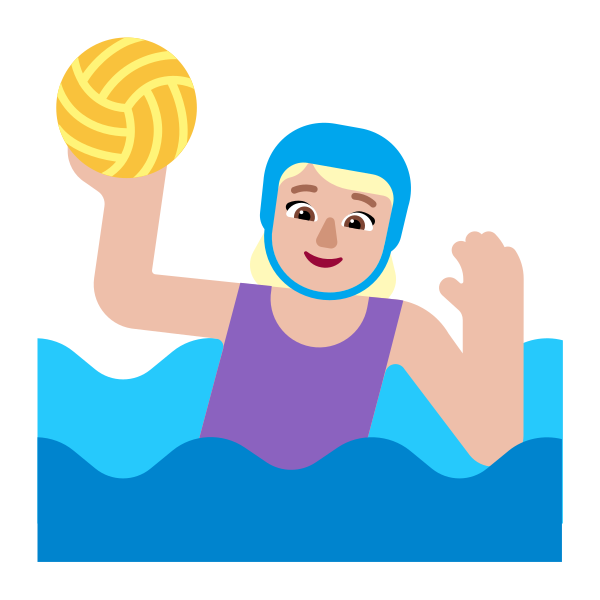 Woman Playing Water Polo Flat Medium Light Vector