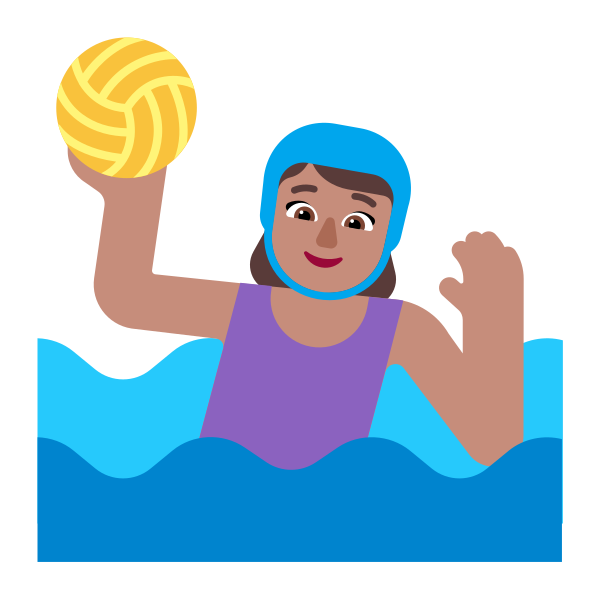 Woman Playing Water Polo Flat Medium Vector