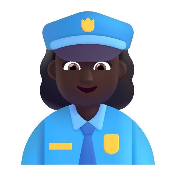 Woman Police Officer Color Dark Vector