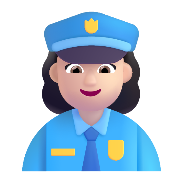 Woman Police Officer Color Light Vector