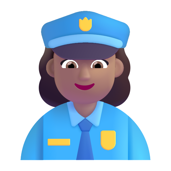 Woman Police Officer Color Medium Vector