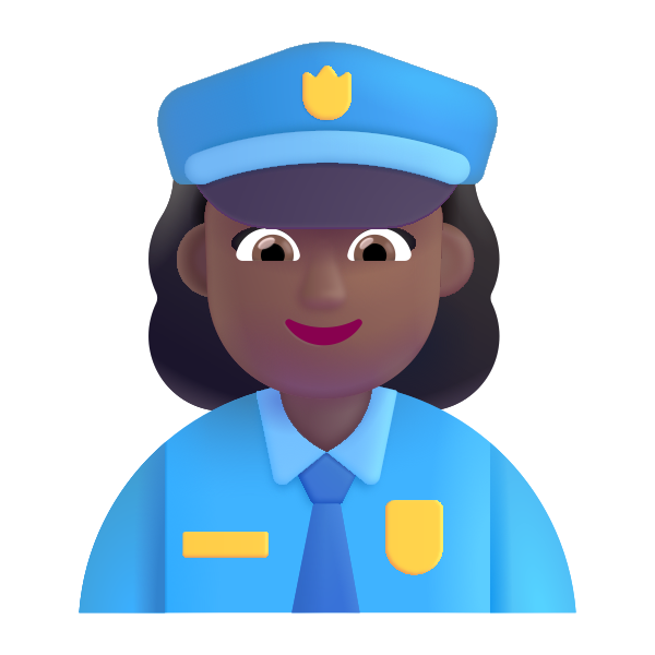 Woman Police Officer Color Medium Dark