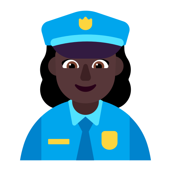 Woman Police Officer Flat Dark Vector