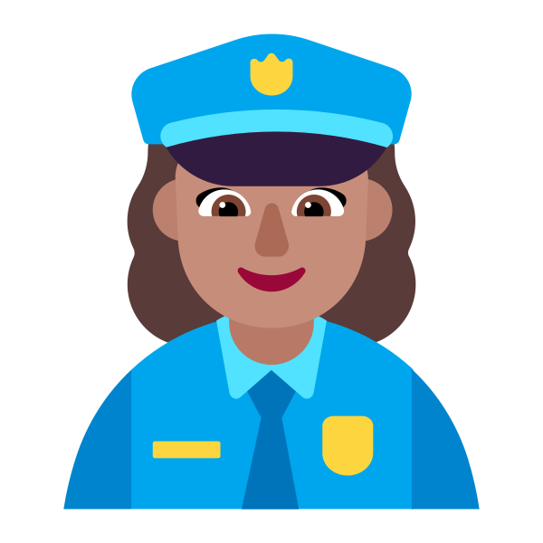 Woman Police Officer Flat Medium Vector