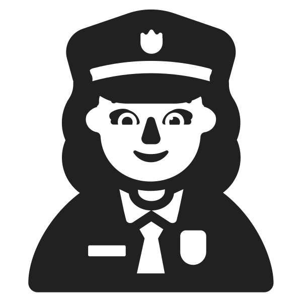 Woman Police Officer High Contrast Default Vector