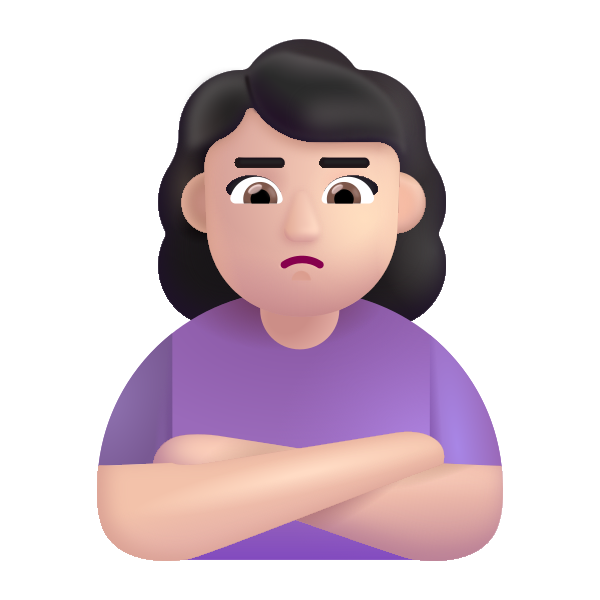 Woman Pouting Color Light Vector