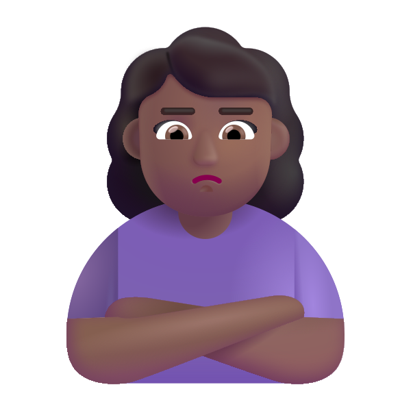 Woman Pouting Color Medium Dark Vector
