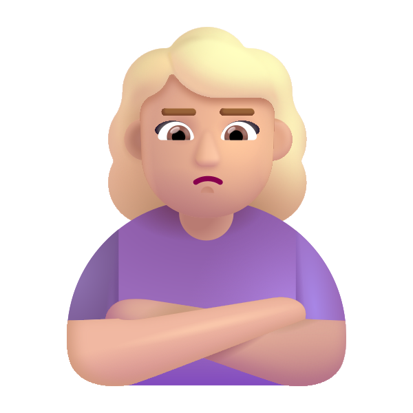 Woman Pouting Color Medium Light Vector