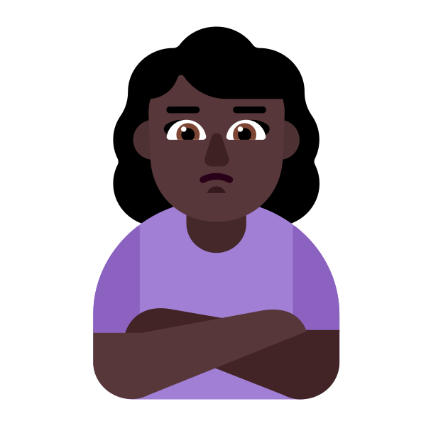 Woman Pouting Flat Dark Vector