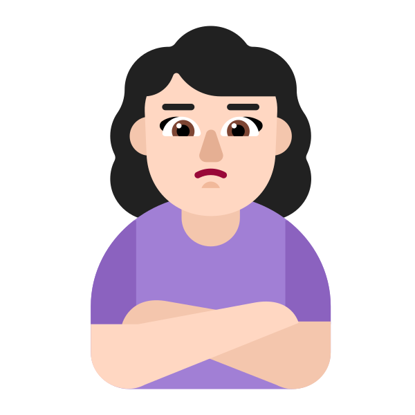 Woman Pouting Flat Light Vector