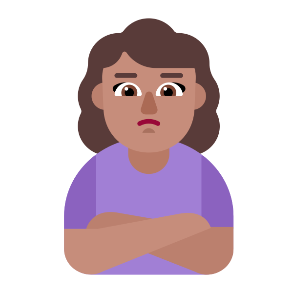 Woman Pouting Flat Medium